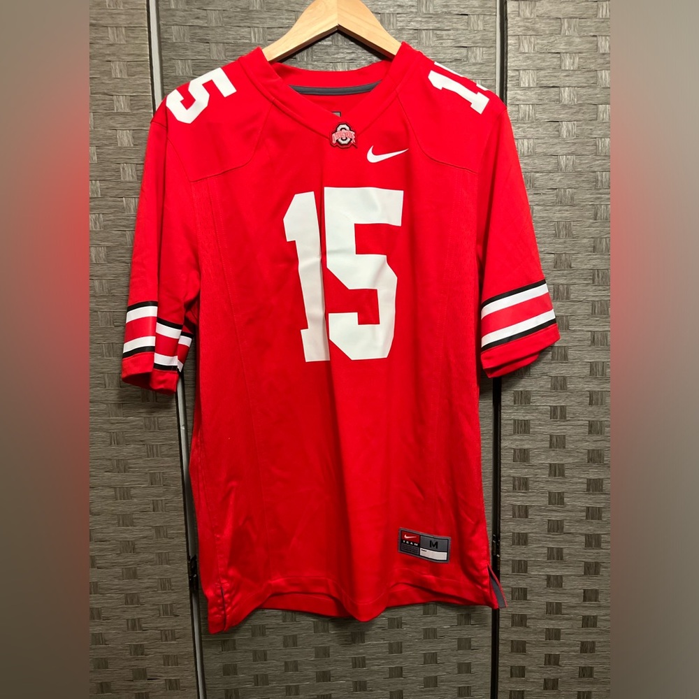 MENS EZEKIEL ELLIOTT OHIO STATE BUCKEYES  RED NIKE NUMBER FOOTBALL JERSEY SIZE M